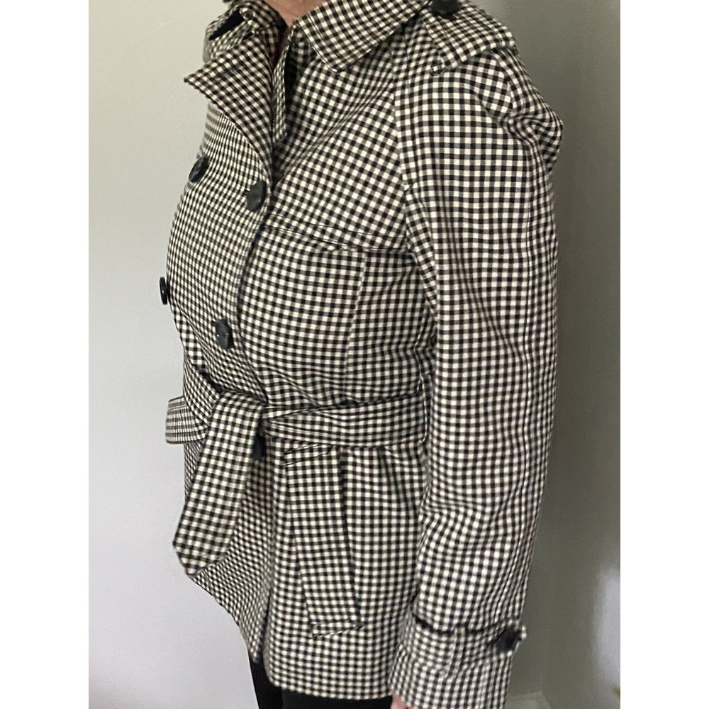 Coach Coat Black White Check Sz 6 Women's